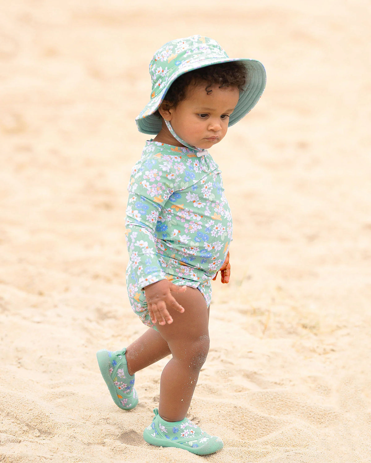 toshi | Swim Baby Onesie L/S Classic - Sea Blossom