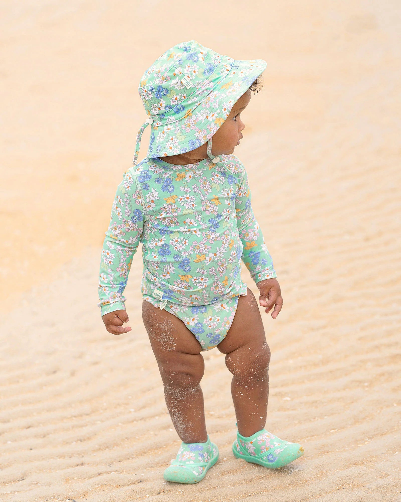 toshi | Swim Baby Onesie L/S Classic - Sea Blossom