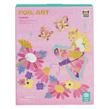 Tiger Tribe Foil Art Fairies kit box, featuring a pink background with glittery gold foil text, colorful fairy illustrations, butterflies, and flowers.