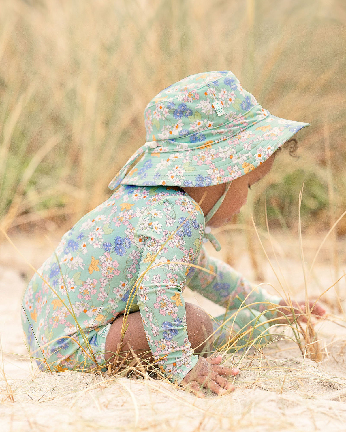 toshi | Swim Baby Onesie L/S Classic - Sea Blossom