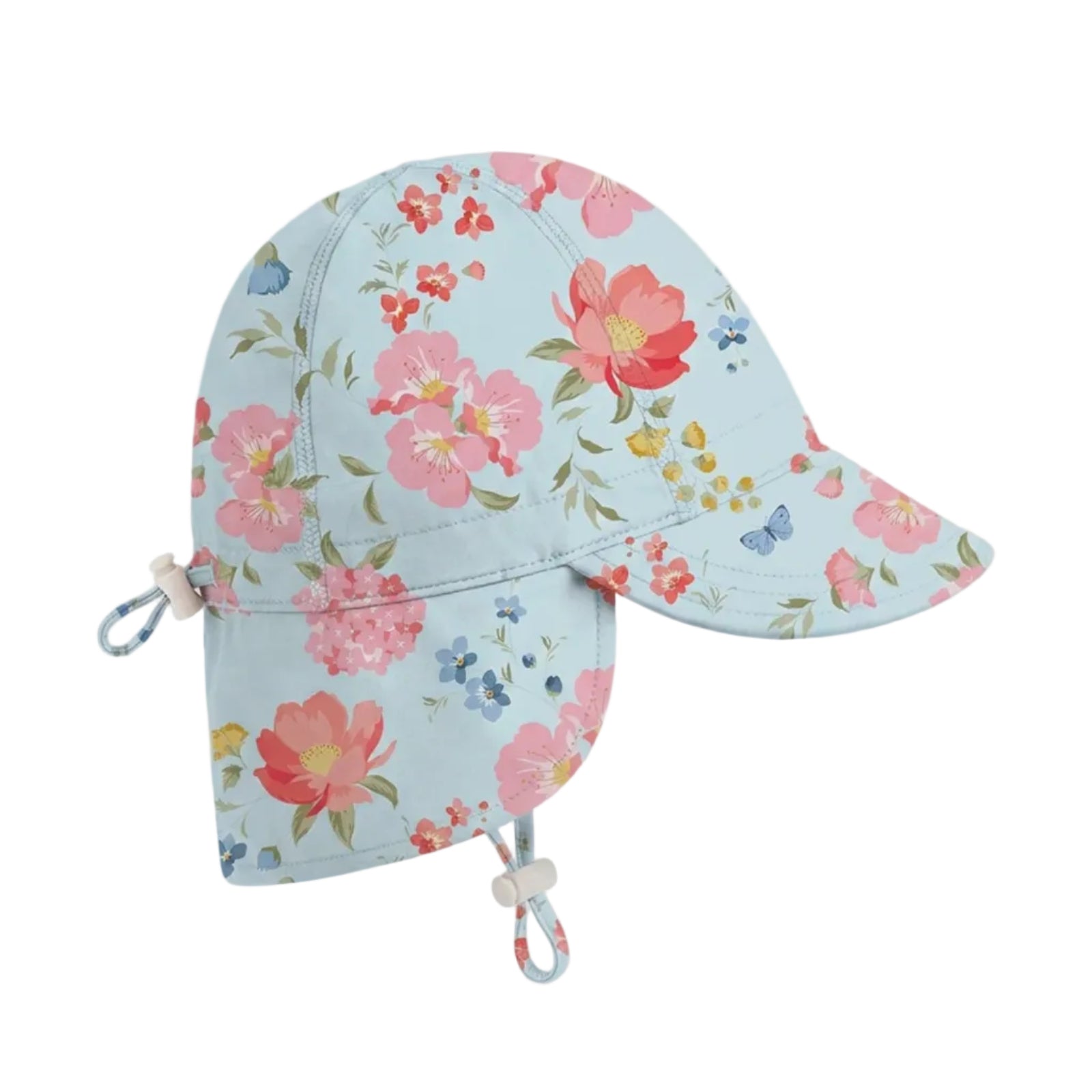 floral pattern with pale blue background swim flap hat 
