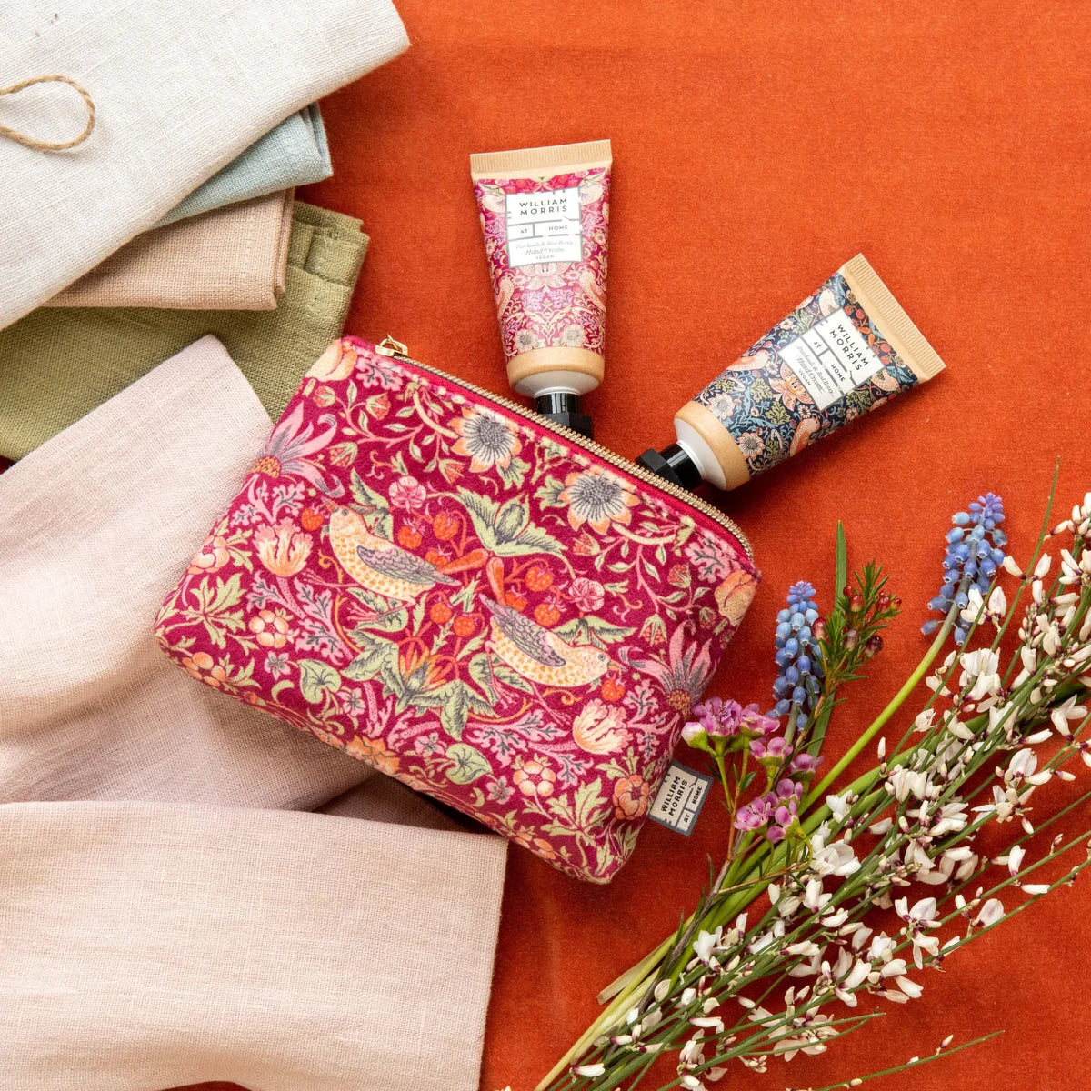 William Morris at Home - Strawberry Thief - Patchouli &amp; Red Berry Scented Hand Care Bag