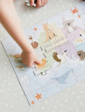 Children's puzzle with Aussie animal illustrations and text on a light surface