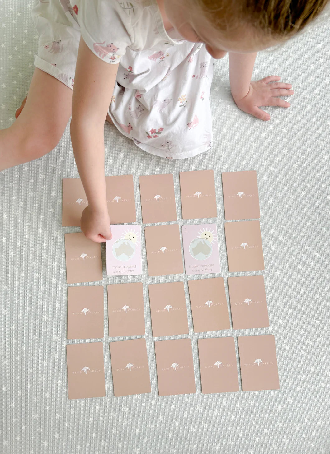 4-in-1 Memory Card Game for Kids – Australian Animals, Numbers, Colours &amp; Positive Affirmations | Montessori Learning Toy