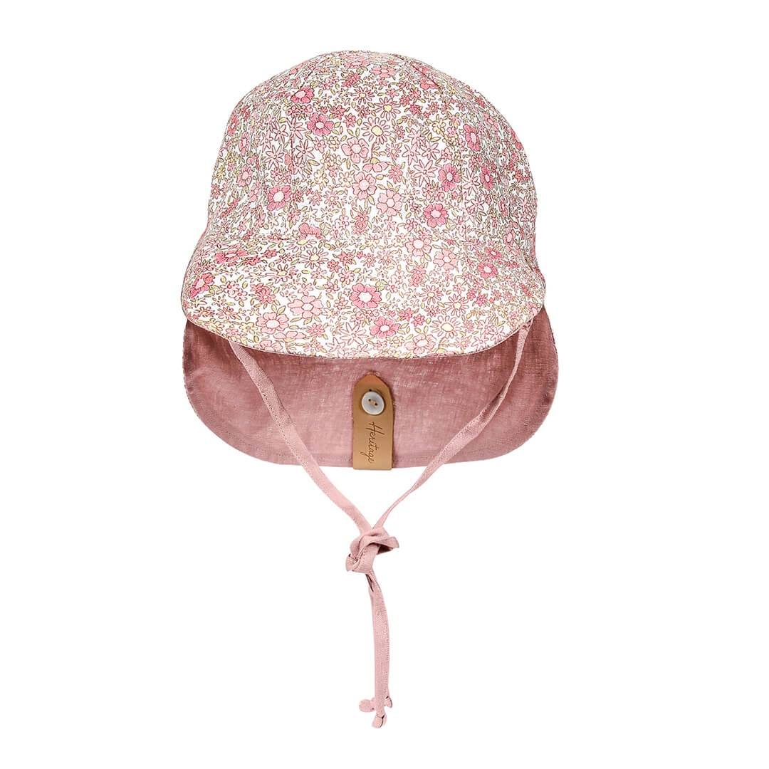 Bedhead | 'Lounger' Baby Reversible Flap Sun Hat - Ramble / Rosa