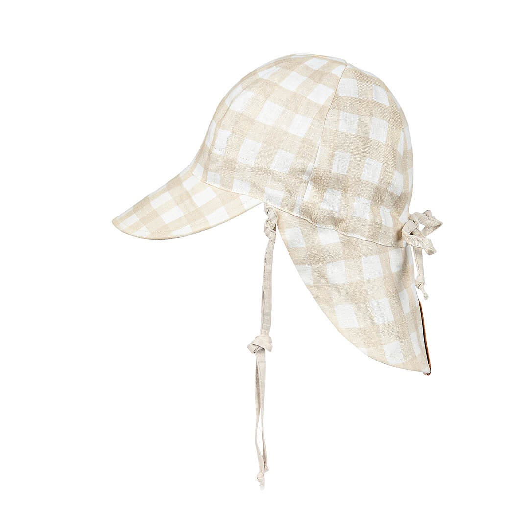 Bedhead | 'Lounger' Baby Reversible Flap Sun Hat - Flynn / Flax