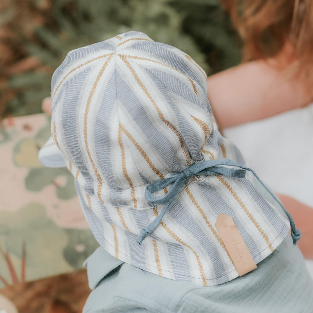 Bedhead | 'Lounger' Baby Reversible Flap Sun Hat - Spencer / Steele