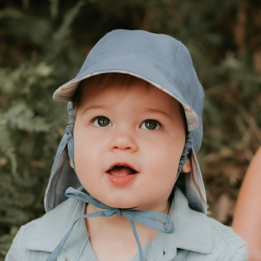 Bedhead | 'Lounger' Baby Reversible Flap Sun Hat - Spencer / Steele