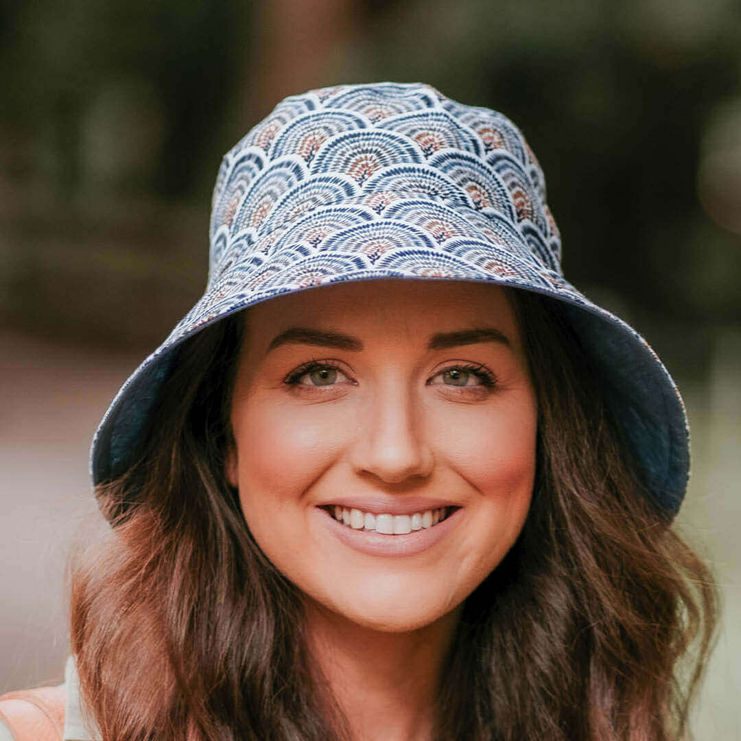 Bedhead | 'Traveller' Adults Frayed Bucket Sun Hat - (Sydney / Steele)