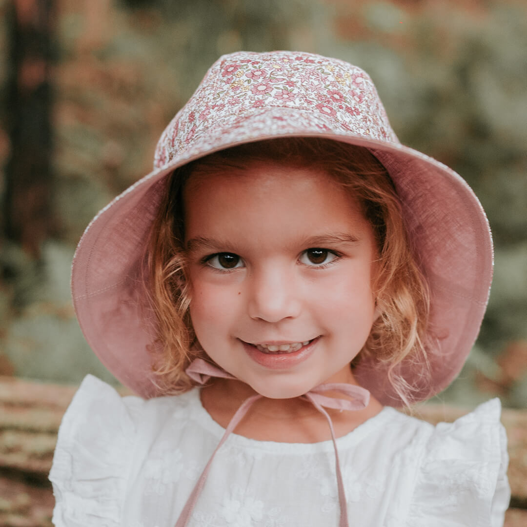 Bedhead | 'Wanderer' Girls Reversible Panelled Bucket Sun Hat - Ramble / Rosa