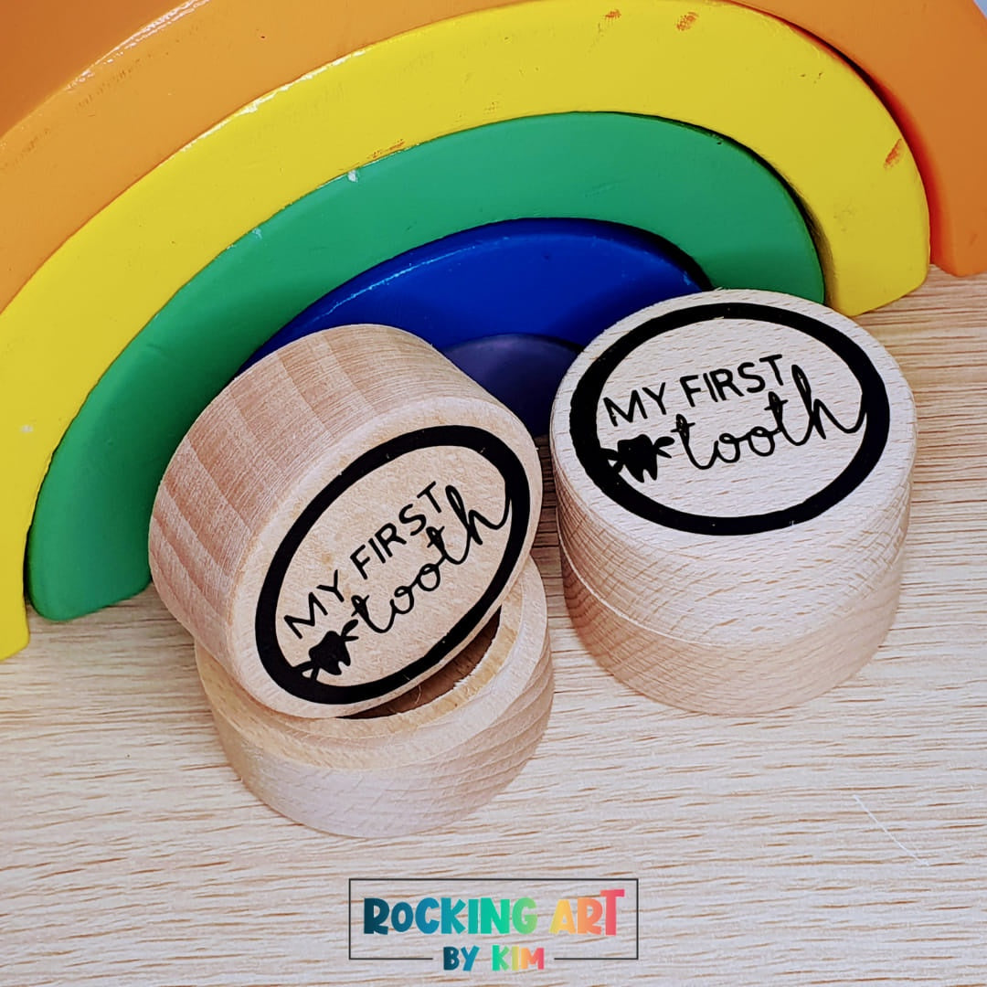 My First Tooth - Round Wooden Box