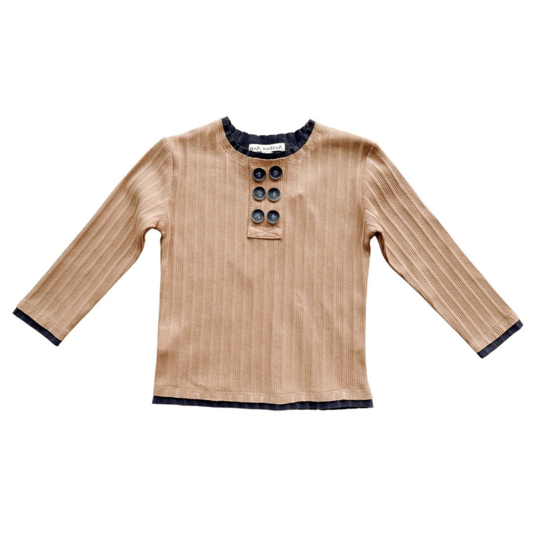 Arthur Ave - Beige and Navy Top