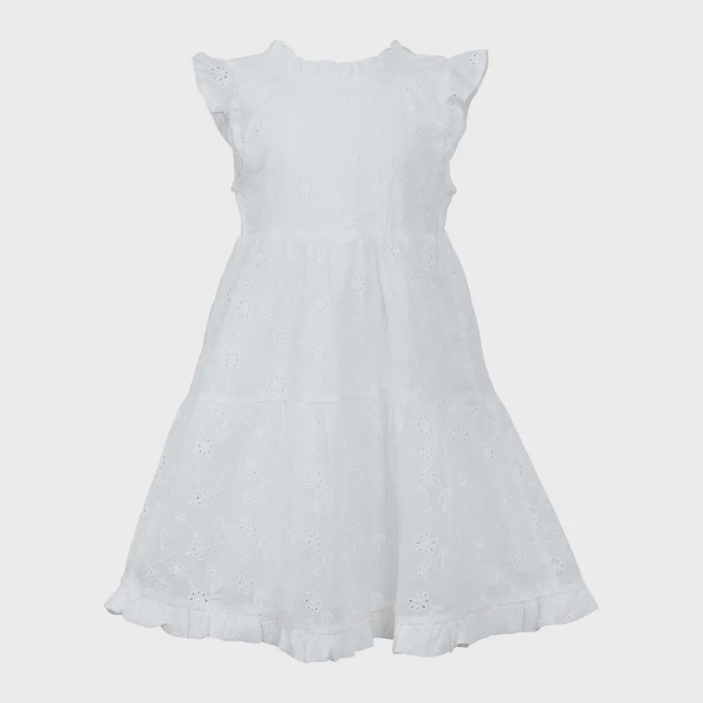 Vine Rose Pure White Broderie Anglaise Wonder Dress