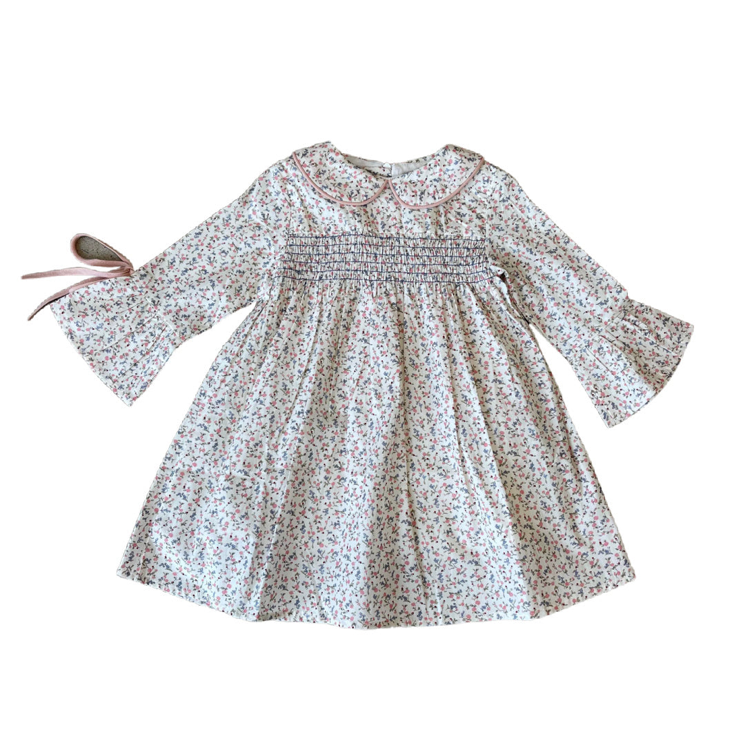 Arthur Ave | Sweet Rose Smocked Long Sleeve Dress