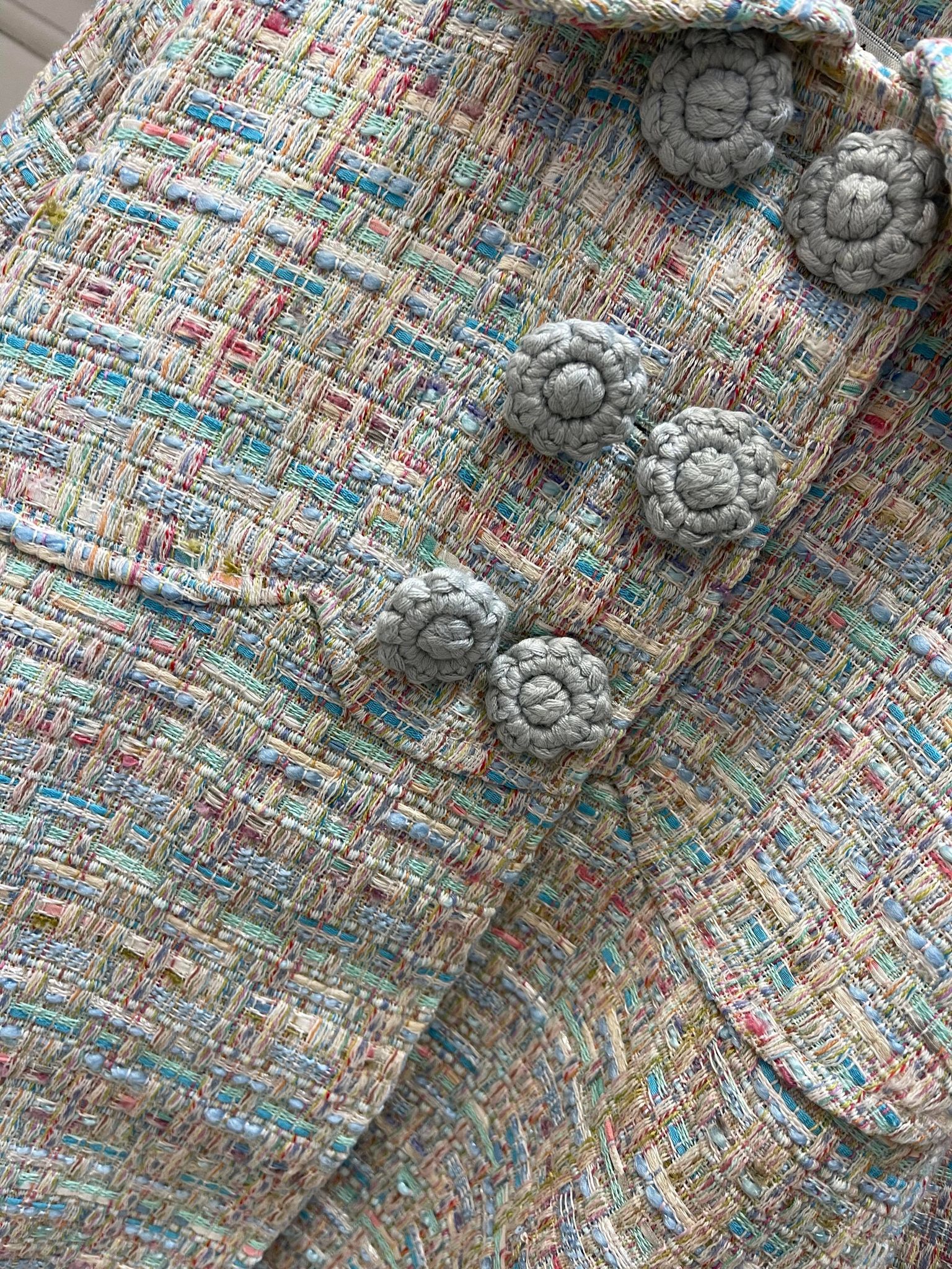 Arthur Ave - Blue Button Tweed Coat