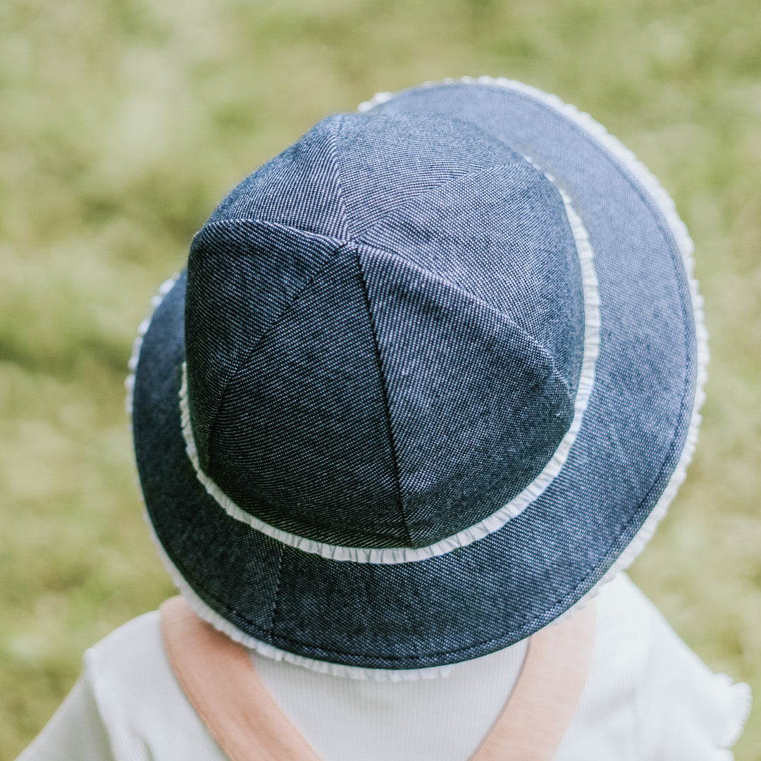 Bedhead - Baby Bucket Hat - Ruffle Trim - Denim