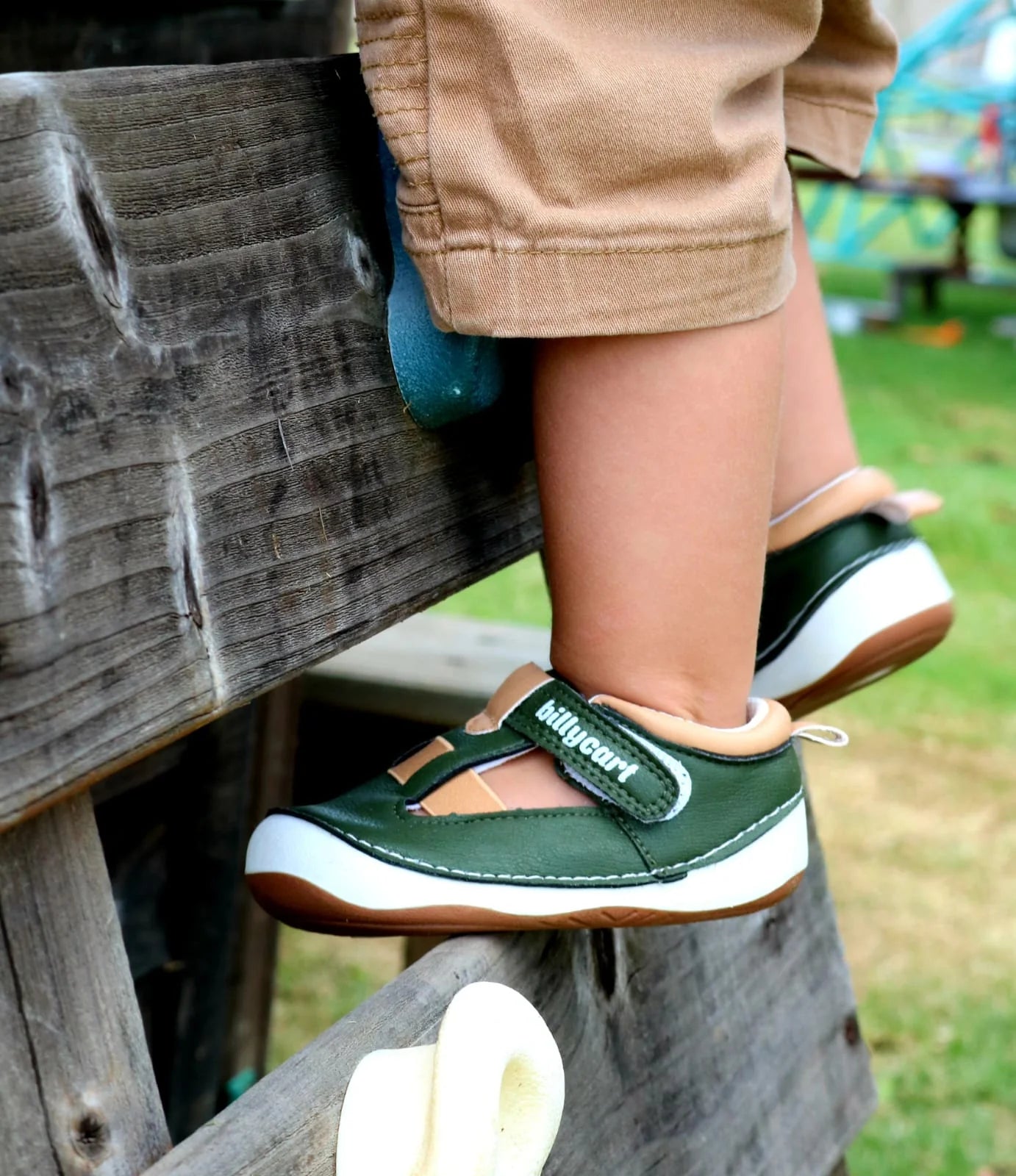 Billycart Kids | Forrest Green and Tan Baby and Toddler Unisex Sandals