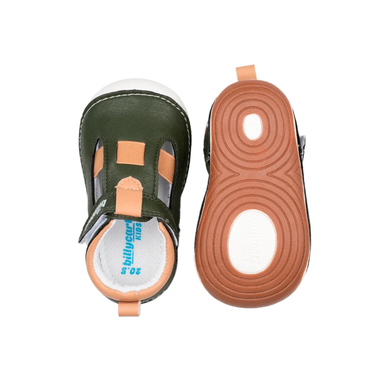 Billycart Kids | Forrest Green and Tan Baby and Toddler Unisex Sandals