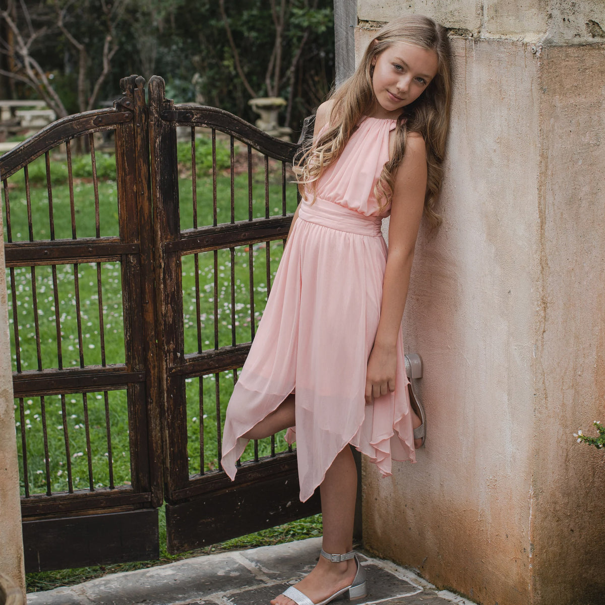 Designer Kidz | Angelene Panelled Dress - Peach