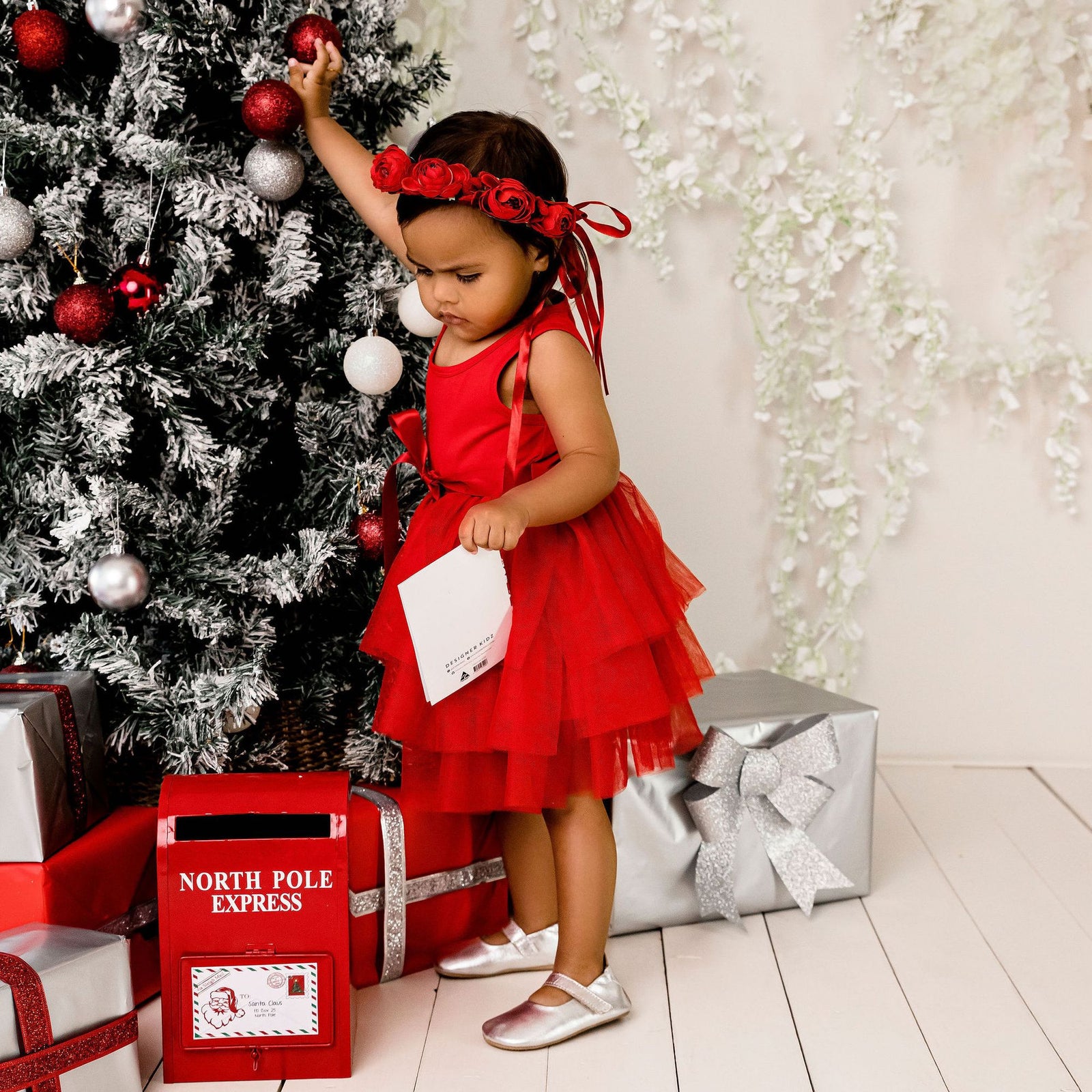 Ava Floral Crown - Red