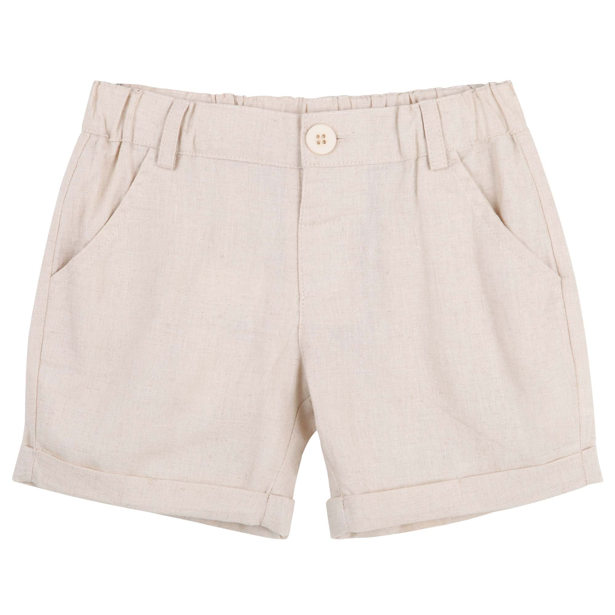 Designer Kidz | Finley Linen Shorts - Sand