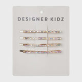 Designer Kidz | Gold Sparkle Hair Clip Pack - Gold - One Size