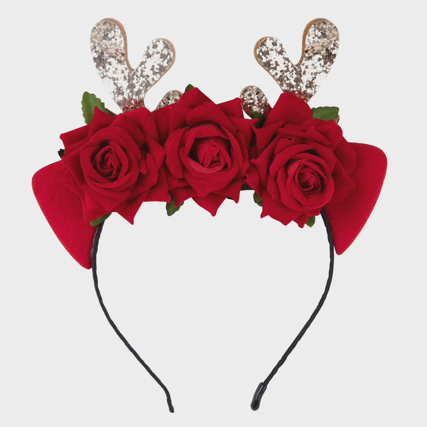 Designer Kidz - Reindeer Floral Headband - Red