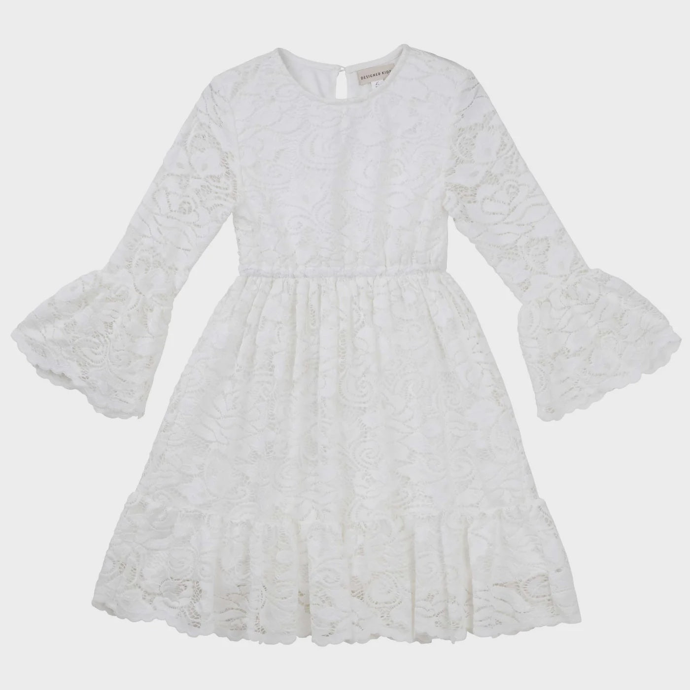 Designer Kidz | Alice L/S Lace Dress - (Ivory)