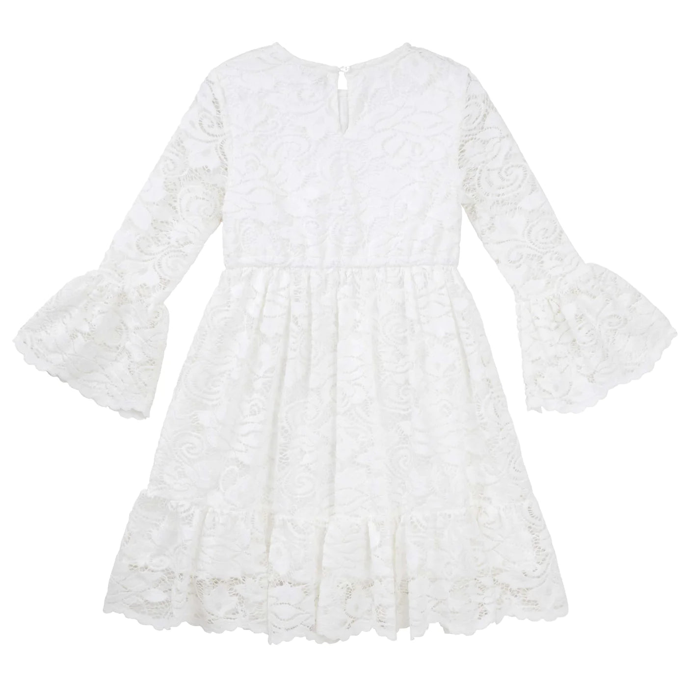 Designer Kidz | Alice L/S Lace Dress - (Ivory)
