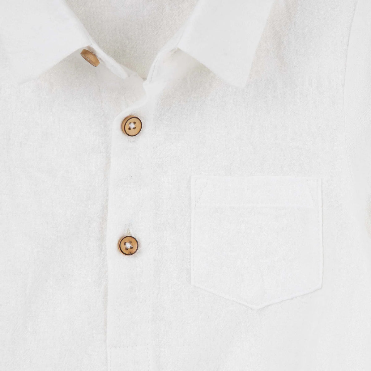 Archie L/S Button Romper - Ivory