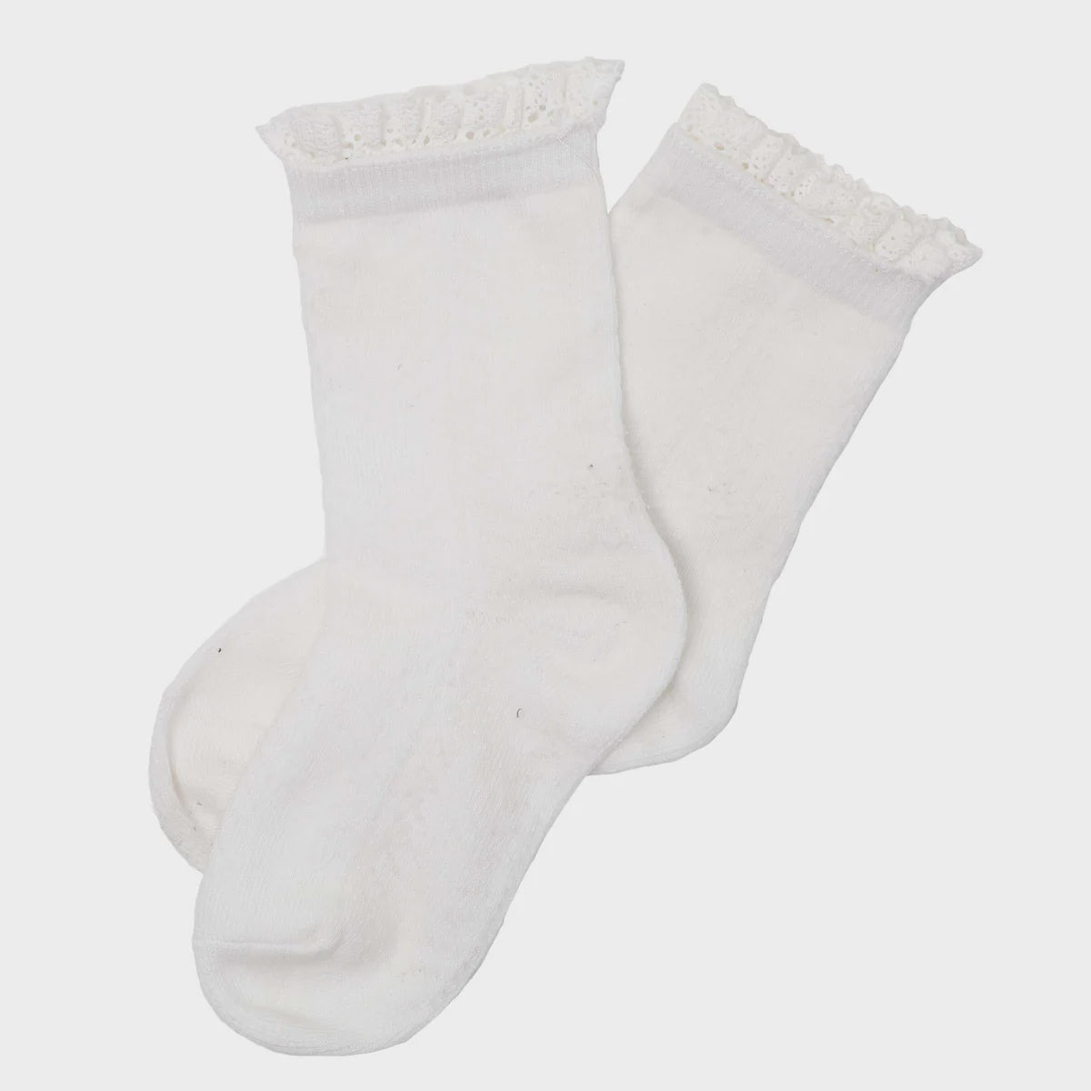 Designer Kidz | Frilly Socks - Ivory / White