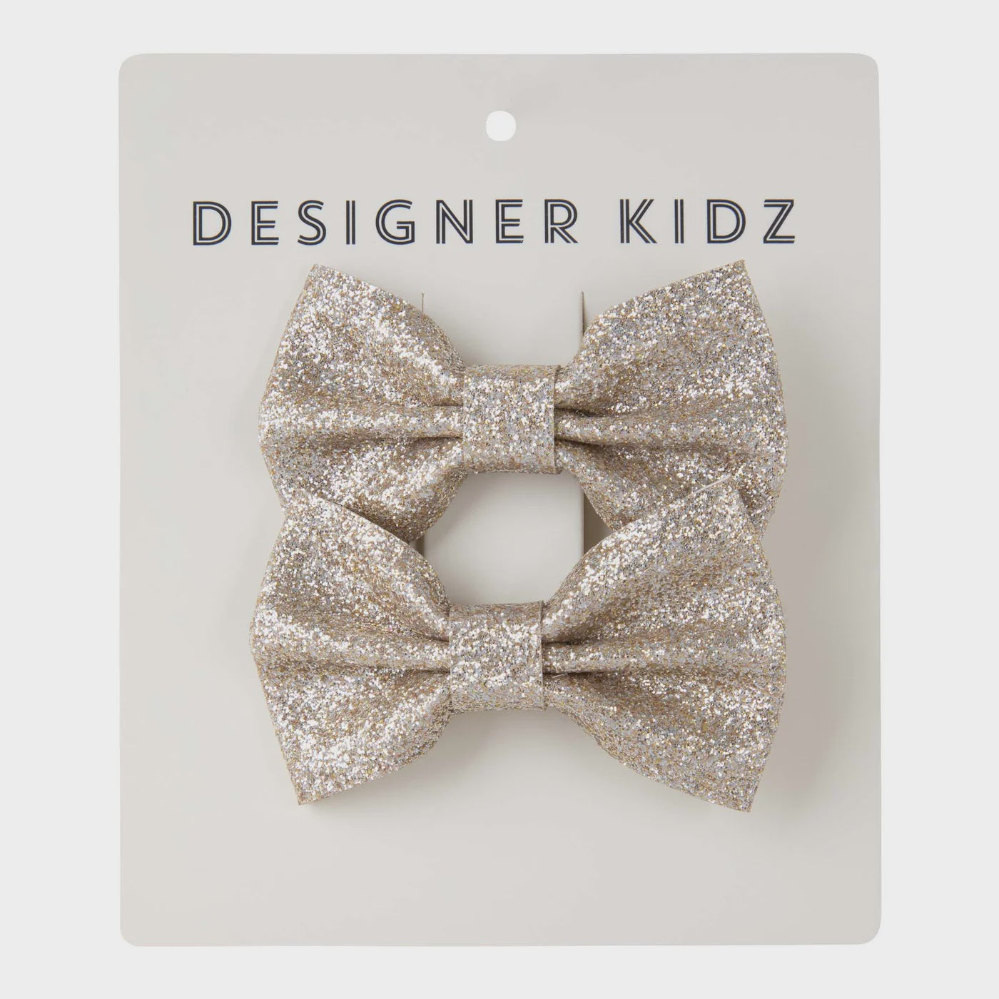 Designer Kidz - Glitter Bow Hair Clip Pack - Gold