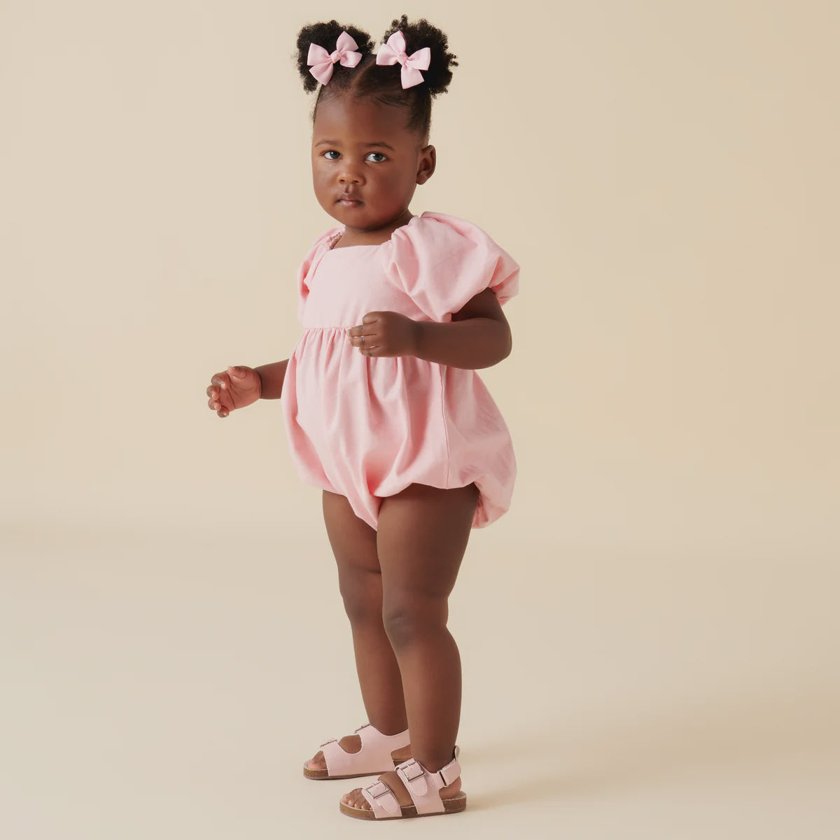 Designer Kidz | Grace Tie Back Romper - Pink (Pale)