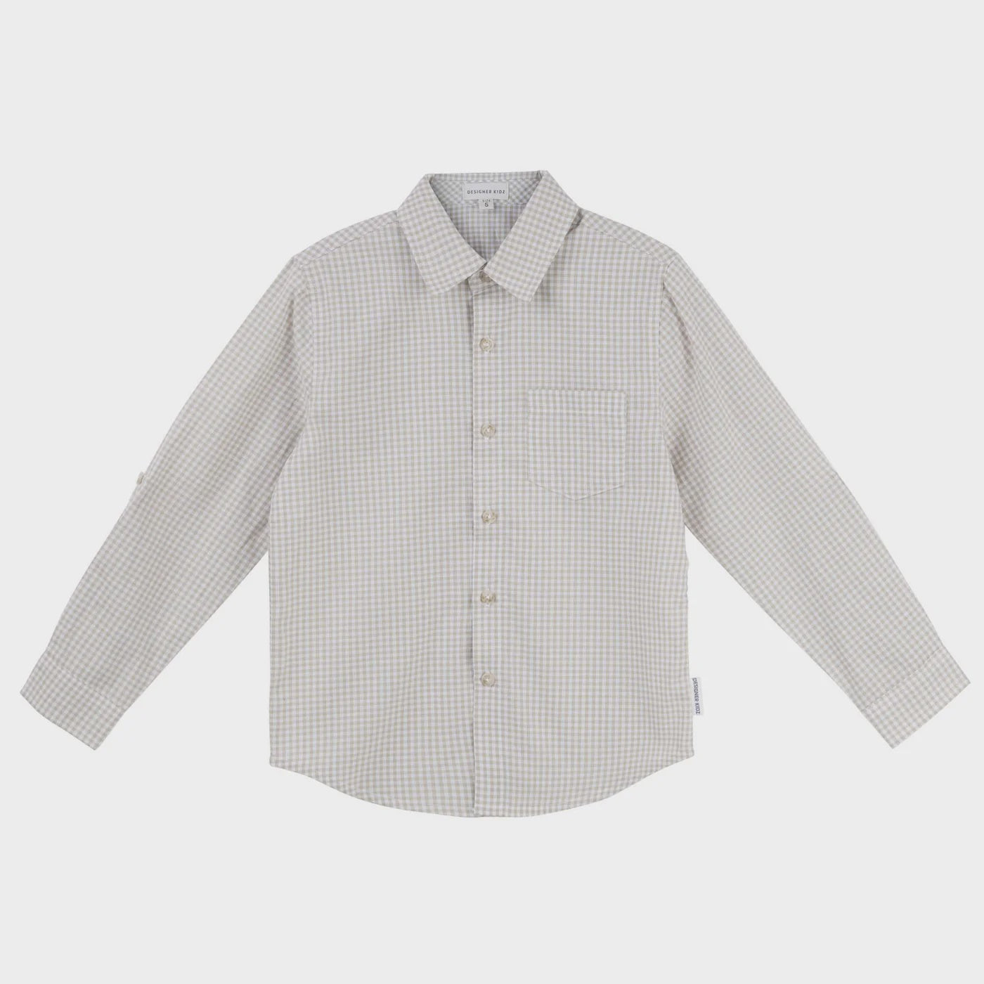 Designer Kidz | Oliver L/S Button Shirt - Oat