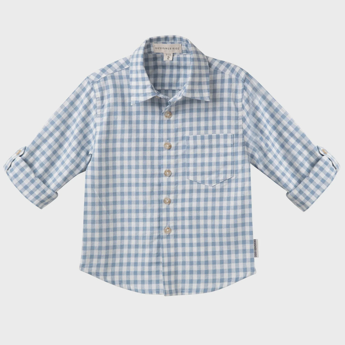 Designer Kidz | Oliver L/S Gingham Shirt - Blue