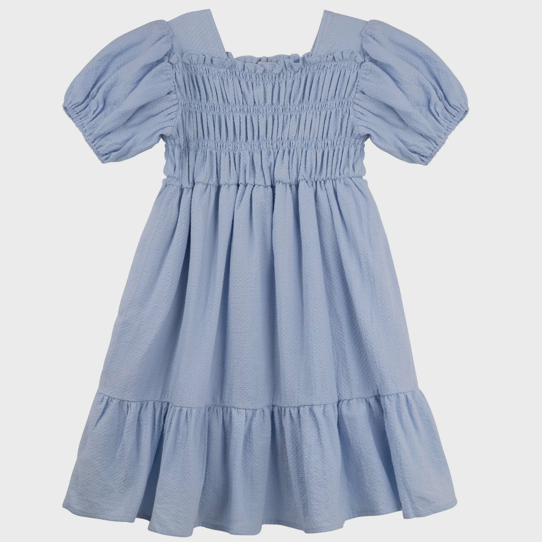 Designer Kidz | Sophie Tiered Ruffle Dress - Preiwinkle (Sky Blue)