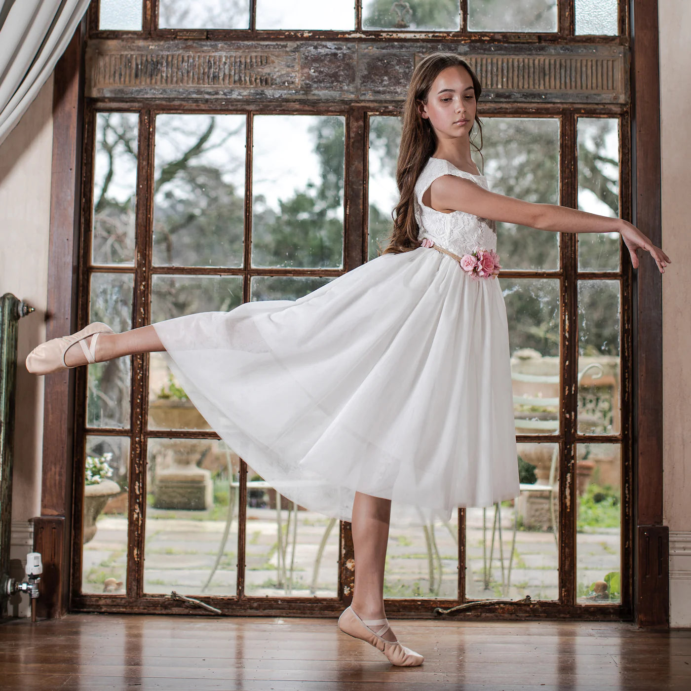 Designer Kidz | Delilah S/S Lace Dress - (Ivory)