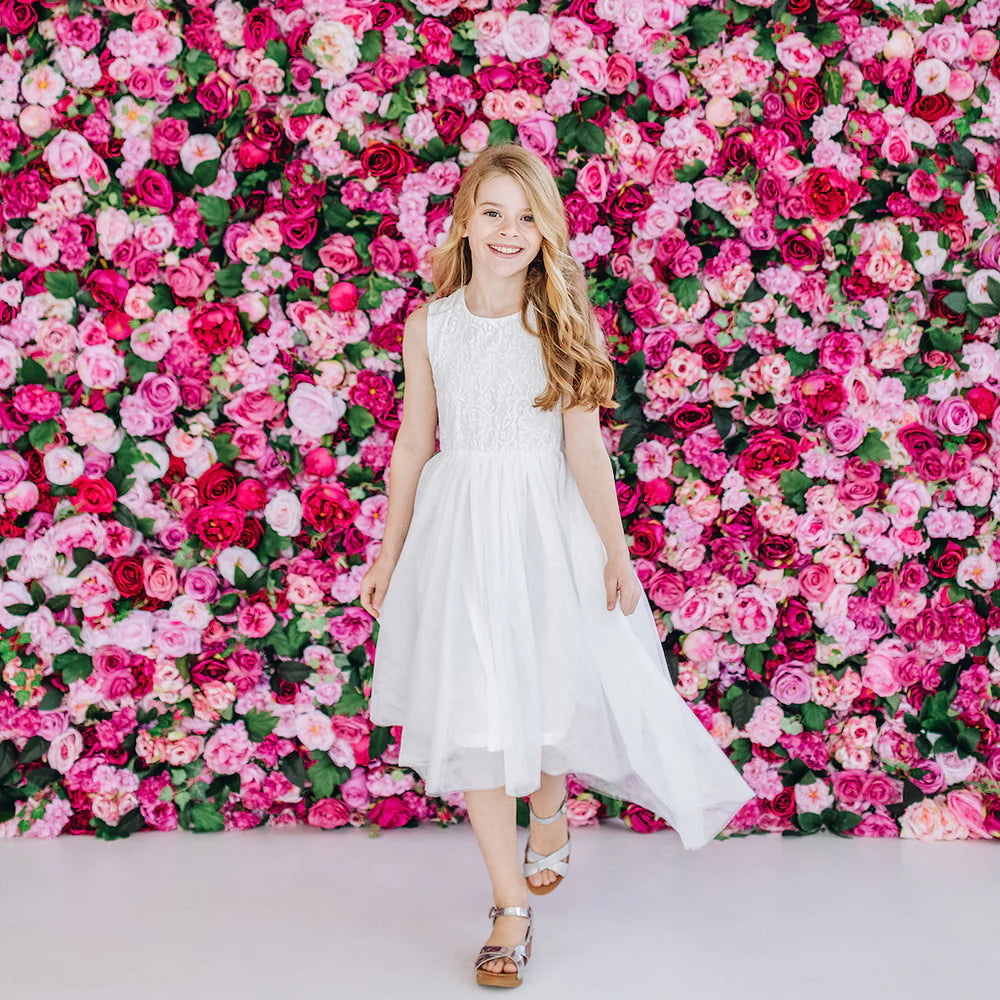 Designer Kidz | Delilah S/S Lace Dress - (Ivory)