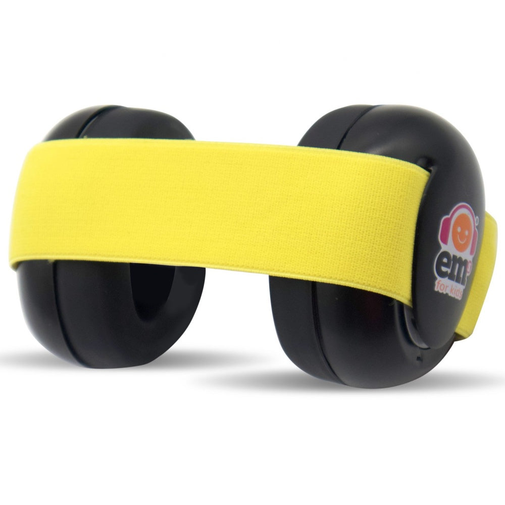 Baby Ear Muffs - SPECIAL Yellow Band - Black Ear Cups