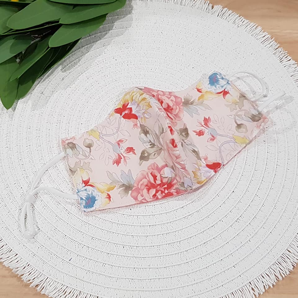 Face Mask - Vintage Roses - Pink