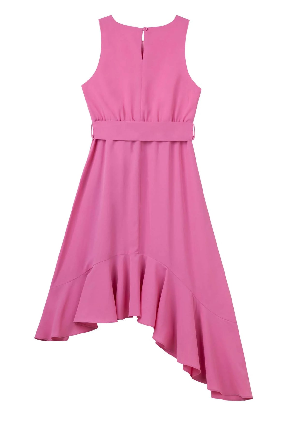 Designer Kidz | Akira Asymmetrical Frill Dress - (Fuscia)