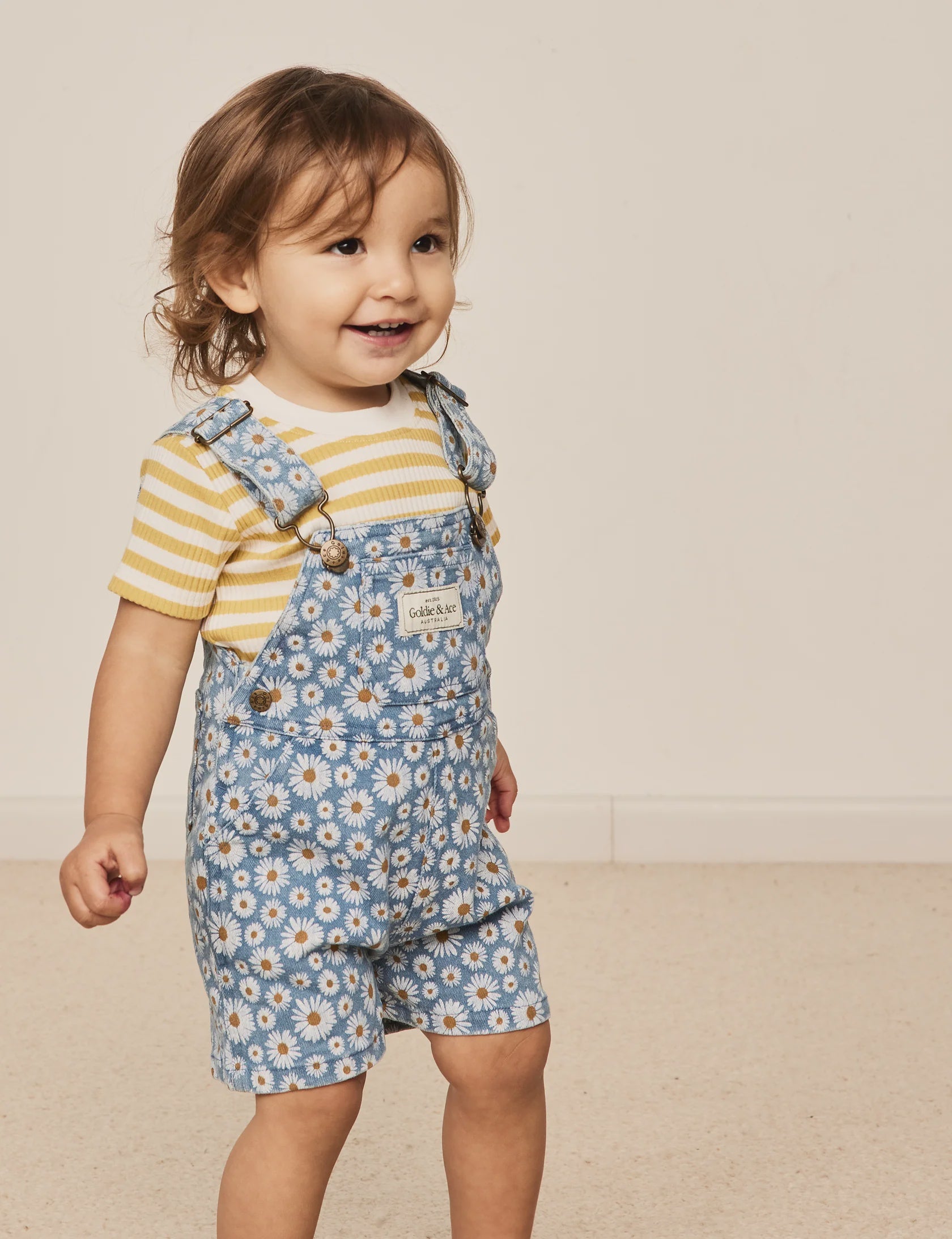 Goldie Ace Burton Denim Overalls Daisies