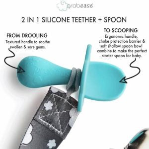 Grabease 2 in 1 Silicone Teether Spoon