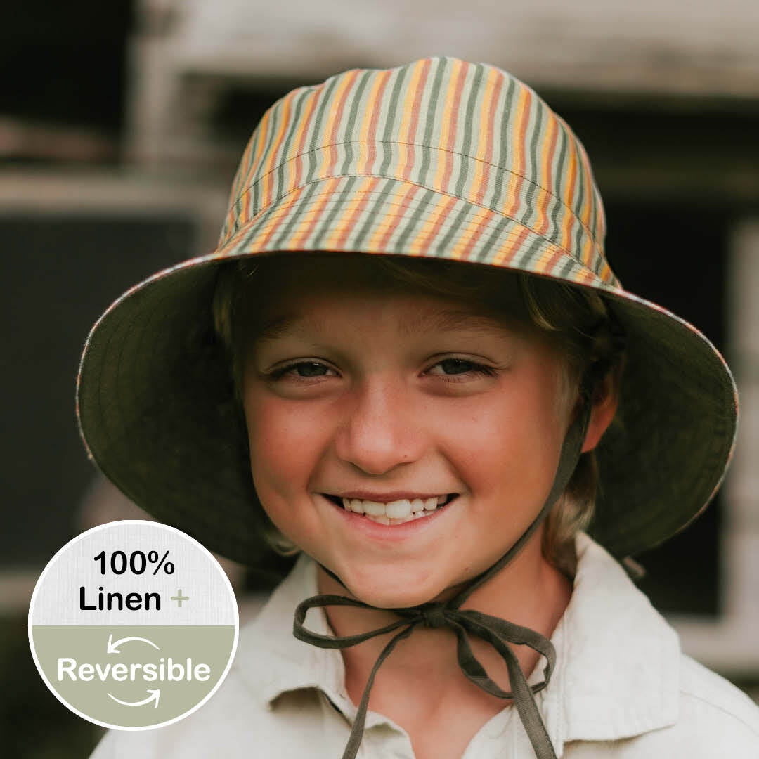 Bedhead | 'Explorer' Kids Classic Bucket Sun Hat - (Gwen / Moss)