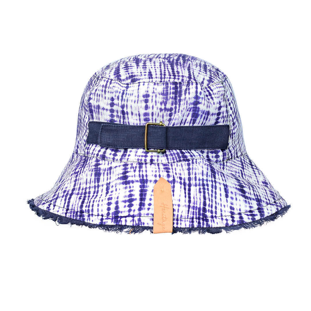 Bedhead | Adults Frayed Bucket Sun Hat - (Shibori / Indigo)