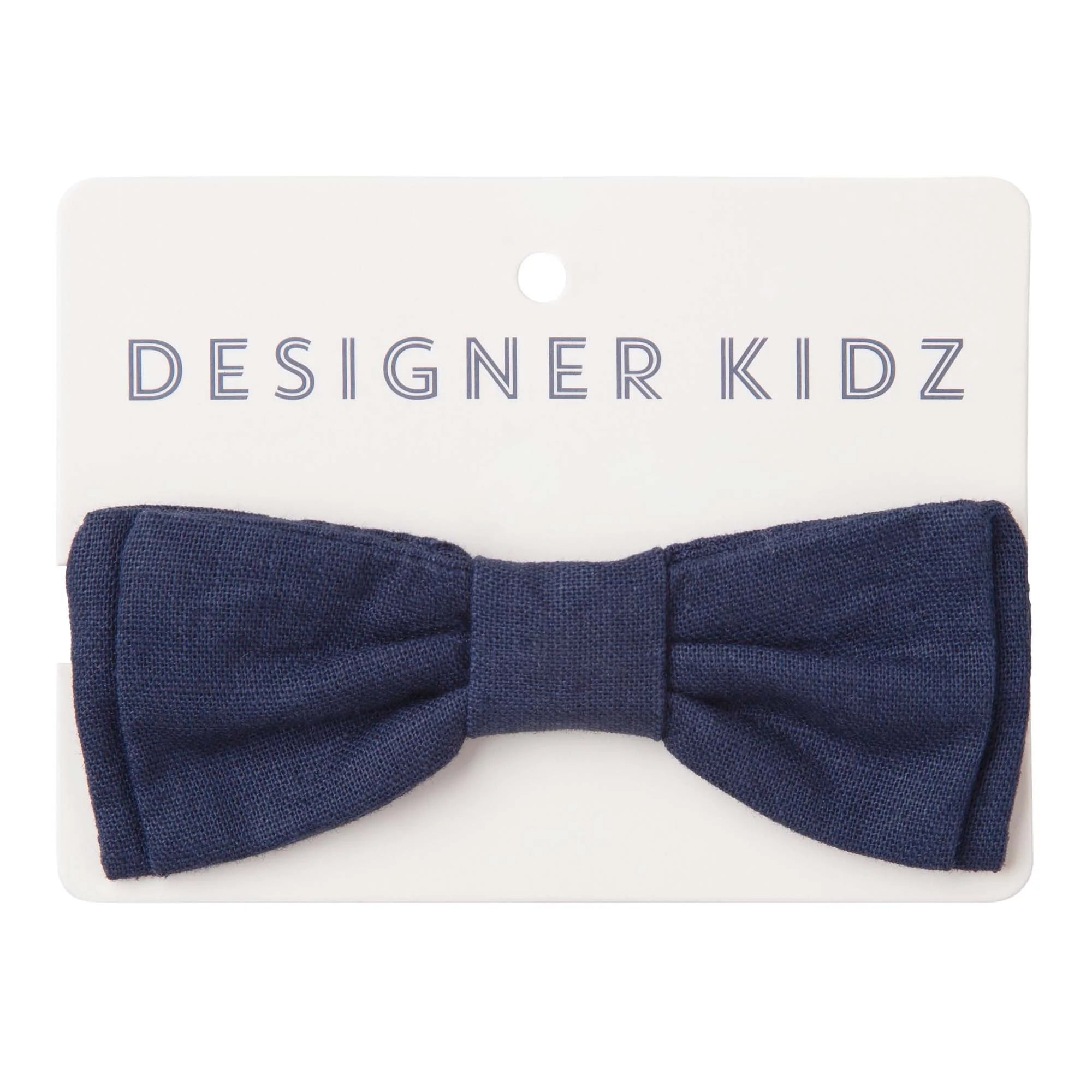 Designer Kidz | Toby Linen Bow Tie - (Navy)