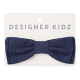 Designer Kidz | Finley/Toby Linen Bow Tie - (Navy)
