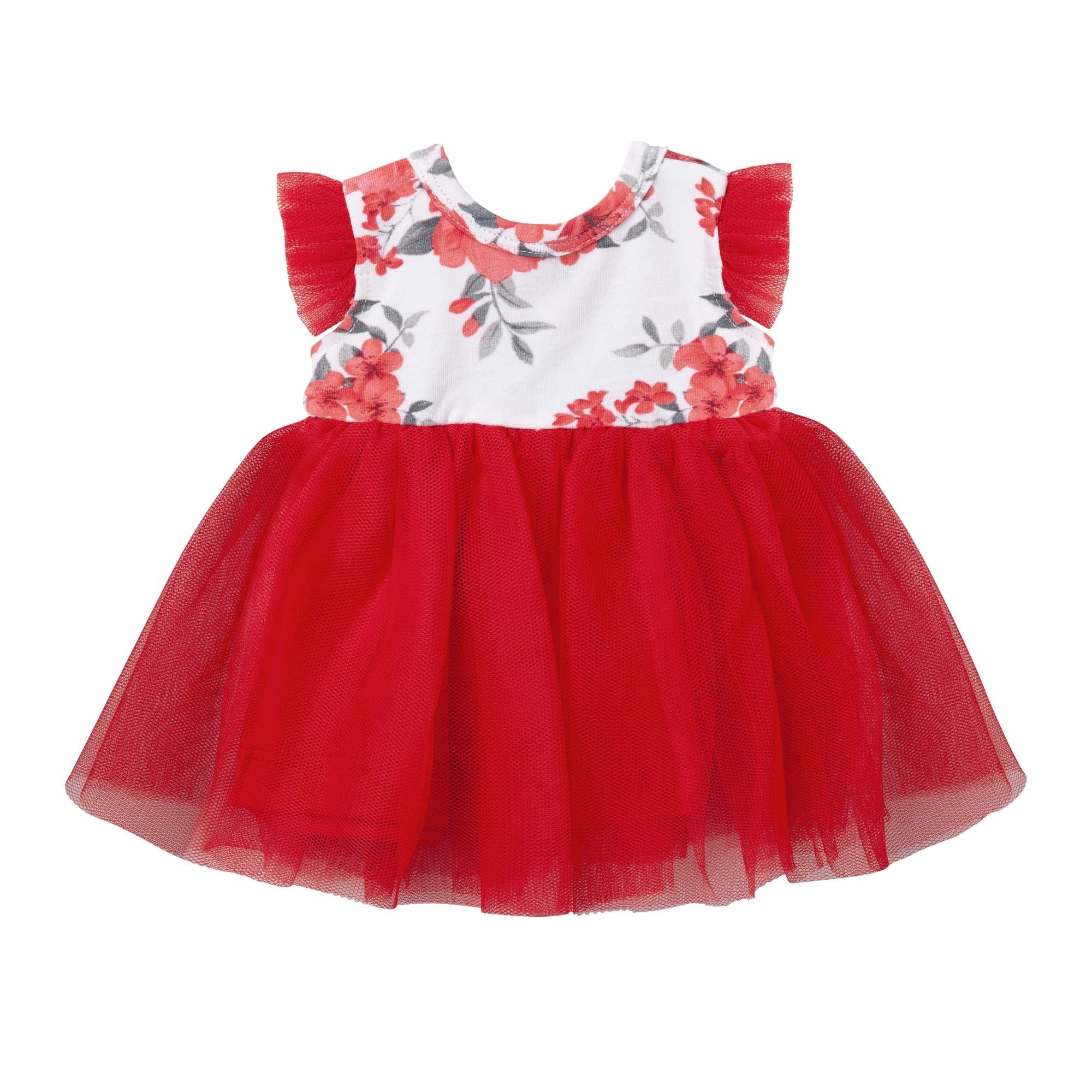 Designer Kidz | Dress -  Camilla Floral Doll (Red)