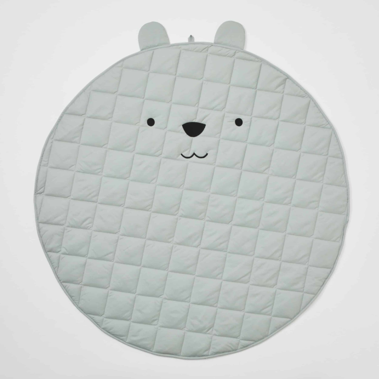 Bear Quilted Play Mat - Grey