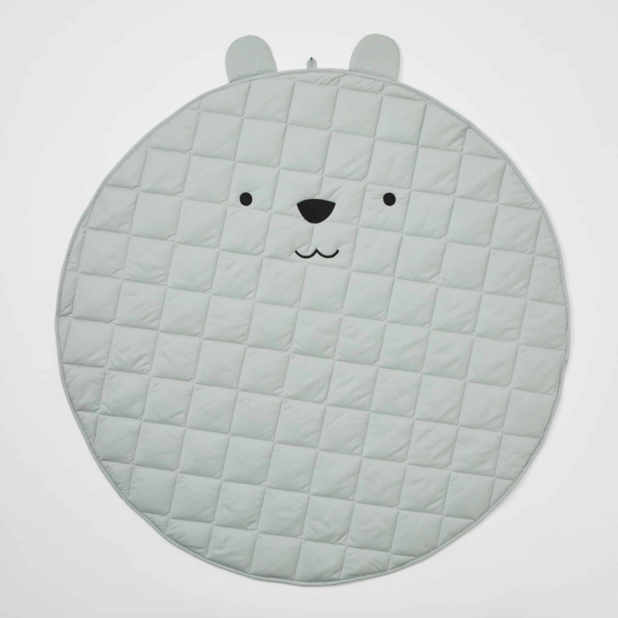 Bear Quilted Play Mat - Grey